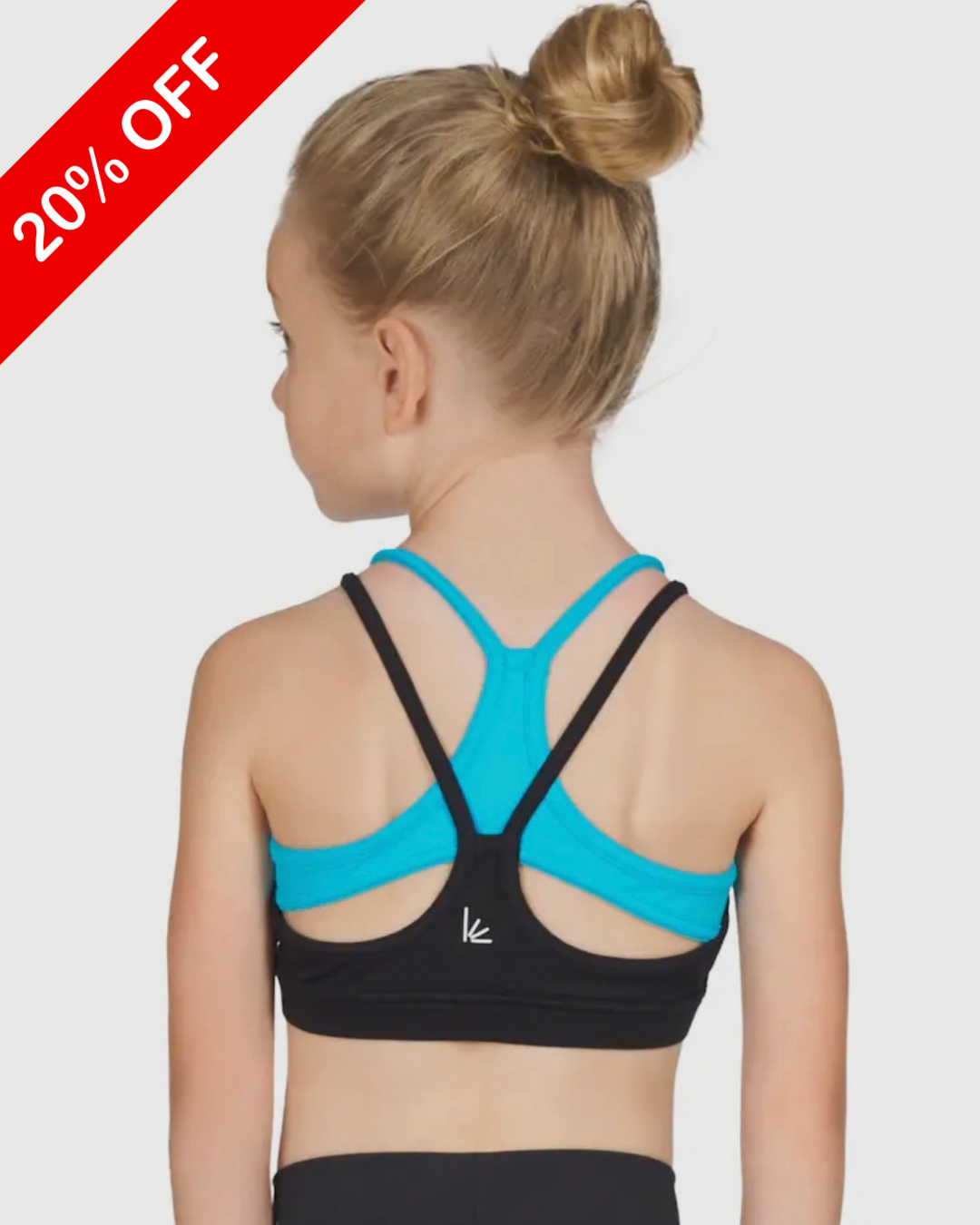 Teal Girls' Colour Detail Crop Top